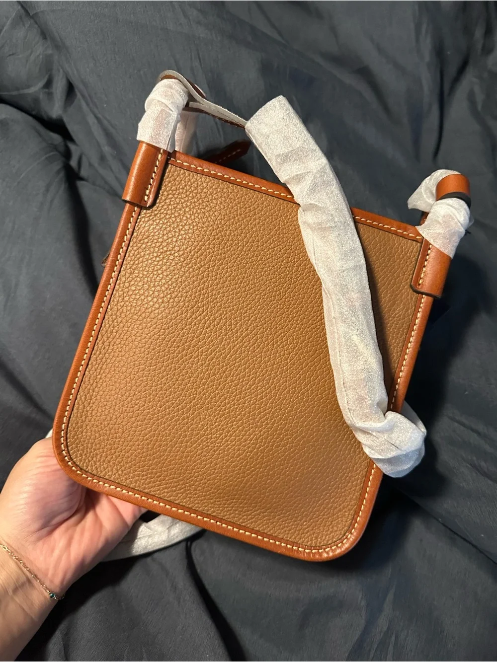 Dooney & Bourke Brown Pebble Leather Crossbody Messenger